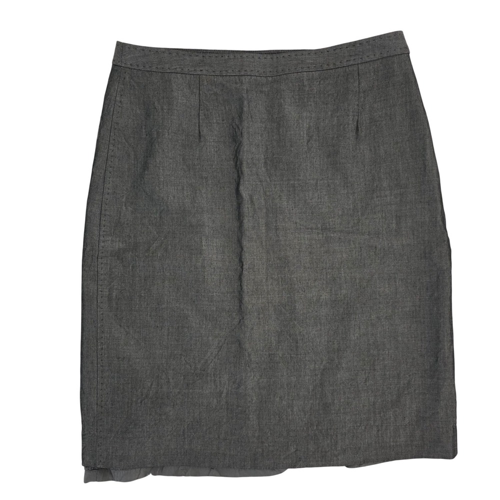 Ann Taylor Womens Charcoal Gray Mohair‎ Wool Blend Pencil Skirt Size 8 Office